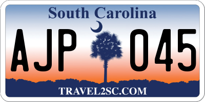 SC license plate AJP045
