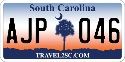 SC license plate AJP046
