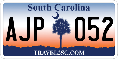 SC license plate AJP052