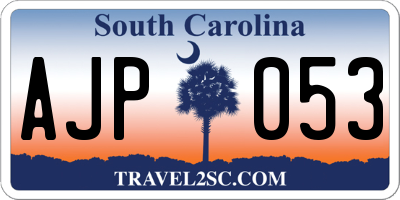 SC license plate AJP053