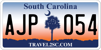SC license plate AJP054