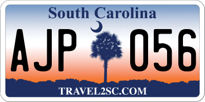 SC license plate AJP056