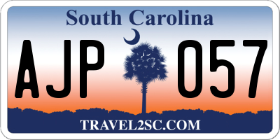 SC license plate AJP057