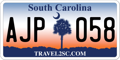 SC license plate AJP058