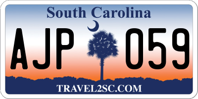 SC license plate AJP059