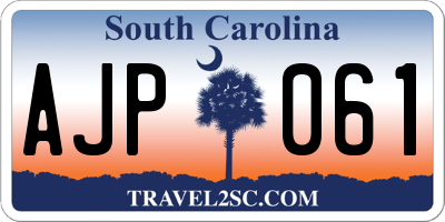 SC license plate AJP061