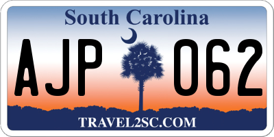 SC license plate AJP062