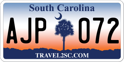 SC license plate AJP072