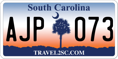 SC license plate AJP073