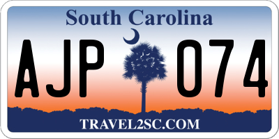 SC license plate AJP074