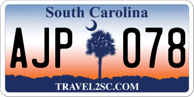 SC license plate AJP078
