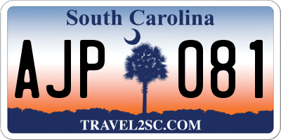 SC license plate AJP081