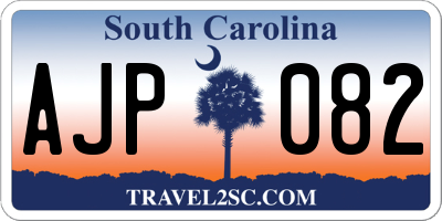 SC license plate AJP082