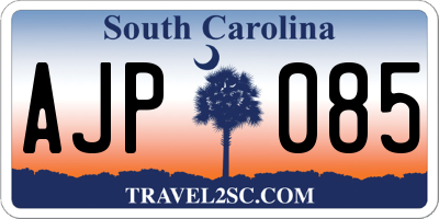 SC license plate AJP085