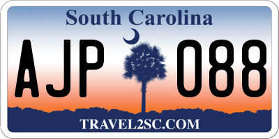 SC license plate AJP088