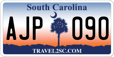 SC license plate AJP090