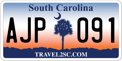 SC license plate AJP091