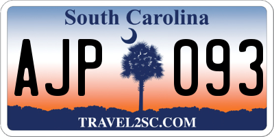 SC license plate AJP093