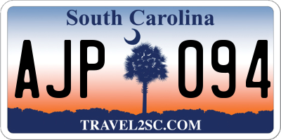 SC license plate AJP094
