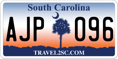 SC license plate AJP096