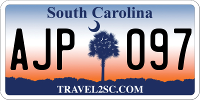 SC license plate AJP097