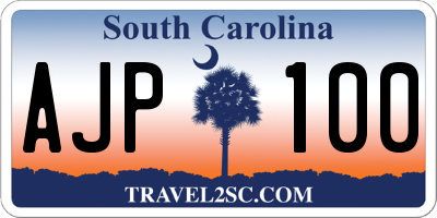 SC license plate AJP100