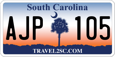 SC license plate AJP105
