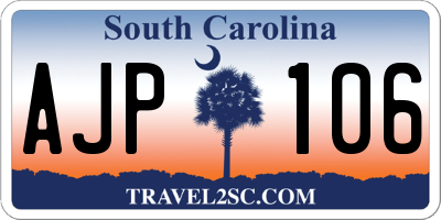 SC license plate AJP106