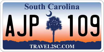 SC license plate AJP109