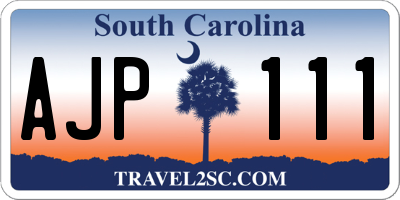 SC license plate AJP111