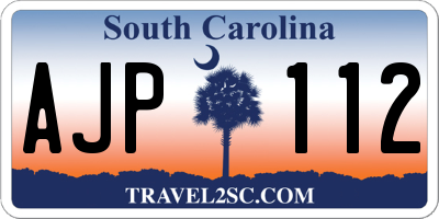 SC license plate AJP112