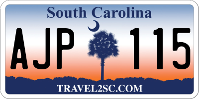 SC license plate AJP115