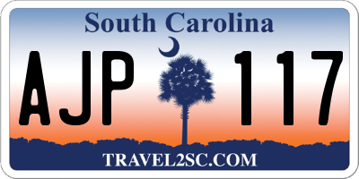 SC license plate AJP117