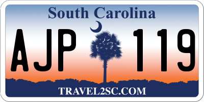 SC license plate AJP119