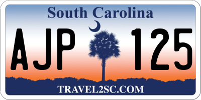 SC license plate AJP125