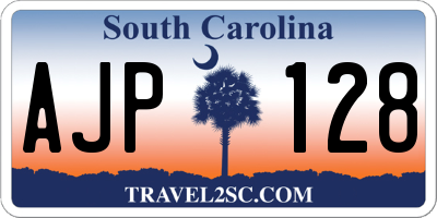 SC license plate AJP128
