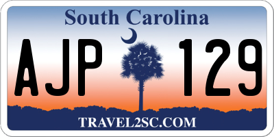 SC license plate AJP129
