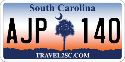 SC license plate AJP140