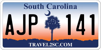SC license plate AJP141