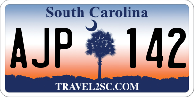 SC license plate AJP142