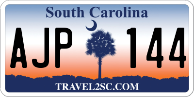 SC license plate AJP144