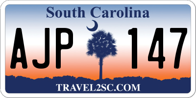 SC license plate AJP147