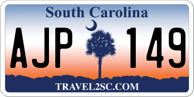 SC license plate AJP149