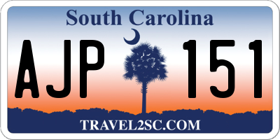SC license plate AJP151