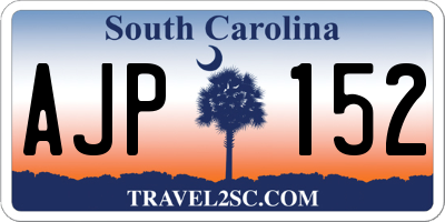 SC license plate AJP152