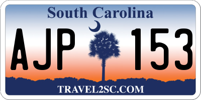 SC license plate AJP153