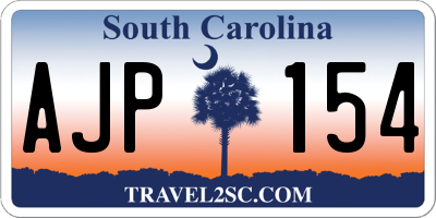 SC license plate AJP154