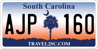 SC license plate AJP160