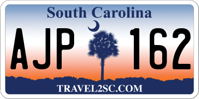 SC license plate AJP162
