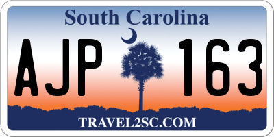 SC license plate AJP163